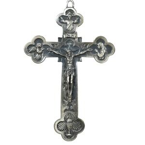 Tertium Millennium Silver Tone Metal Pectoral Crucifix Cross Large Pendant/Wall